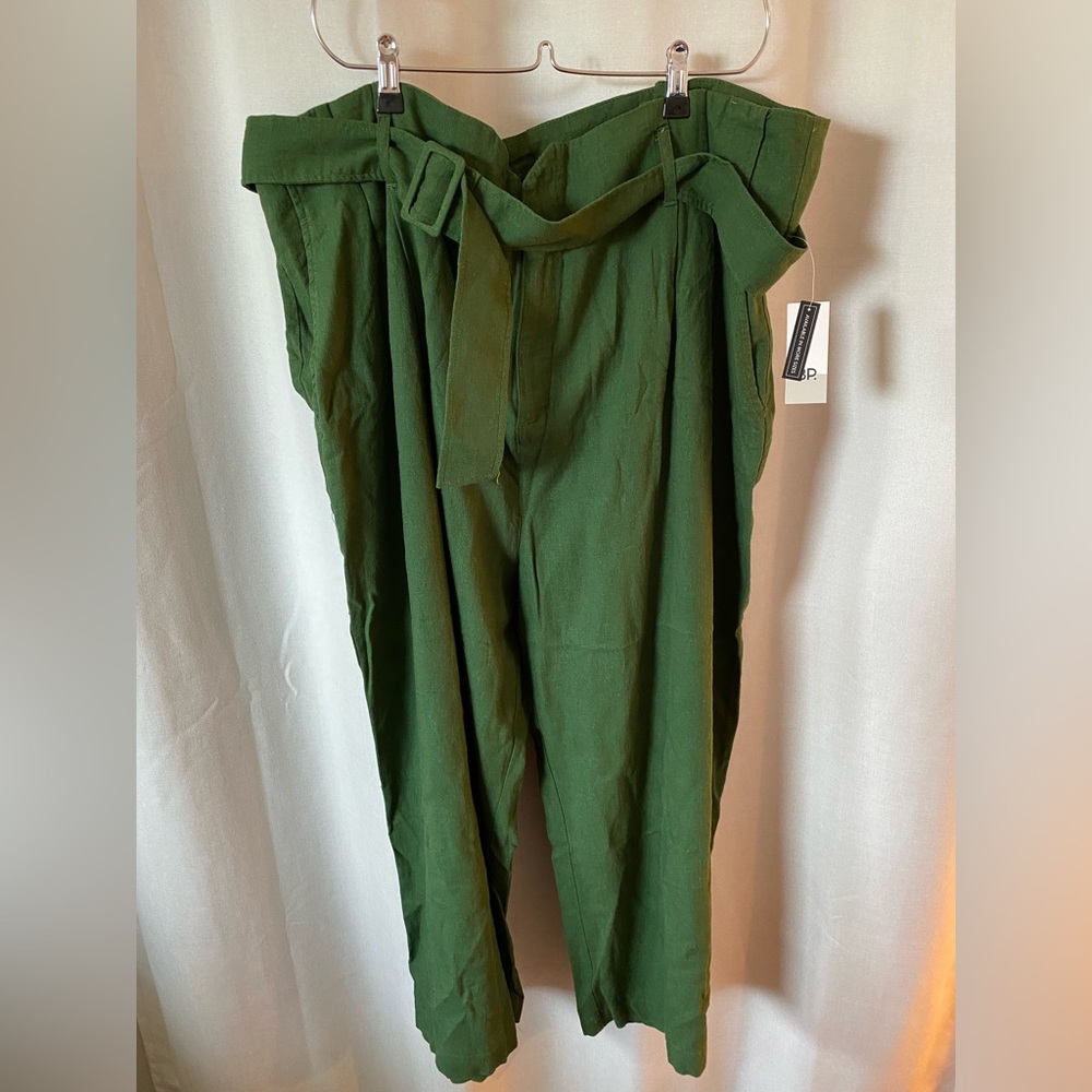 Wide leg linen-like pants, NWT!
